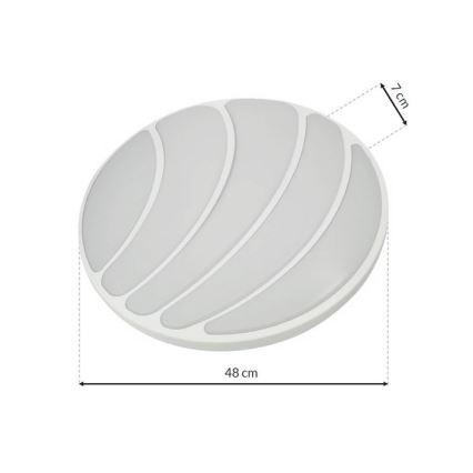 Plafón LED regulable SHELL WHITE LED/40W/230V + mando a distancia