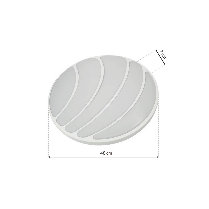 Plafón LED regulable SHELL WHITE LED/40W/230V + mando a distancia