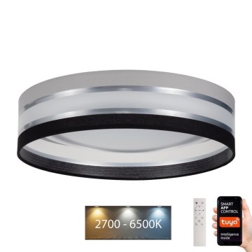 Plafón LED regulable SMART CORAL LED/24W/230V Wi-Fi Tuya negro/gris + mando a distancia