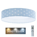 Plafón LED regulable SMART GALAXY KIDS LED/24W/230V 3000-6500K estrellas azul/blanco + mando a distancia