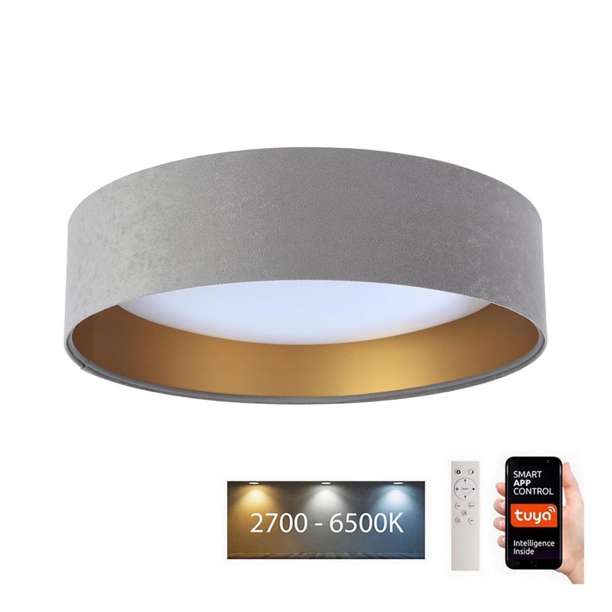 Plafón LED regulable SMART GALAXY LED/24W/230V 45 cm 2700-6500K Wi-Fi Tuya gris/dorado + mando a distancia