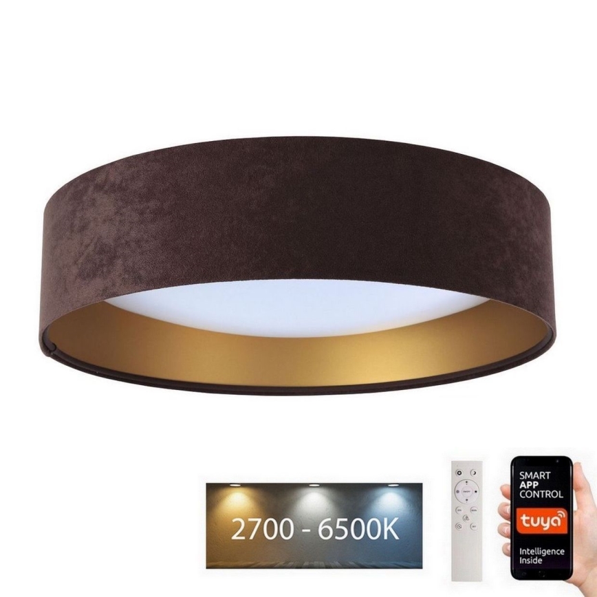 Plafón LED regulable SMART GALAXY LED/24W/230V d. 45 cm 2700-6500K Wi-Fi Tuya marrón/dorado + mando a distancia