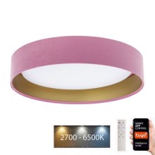 Plafón LED regulable SMART GALAXY LED/24W/230V d. 45 cm 2700-6500K Wi-Fi Tuya rosa/dorado + mando a distancia