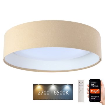 Plafón LED regulable SMART GALAXY LED/36W/230V 55 cm 2700-6500K Wi-Fi Tuya beige/blanco + mando a distancia