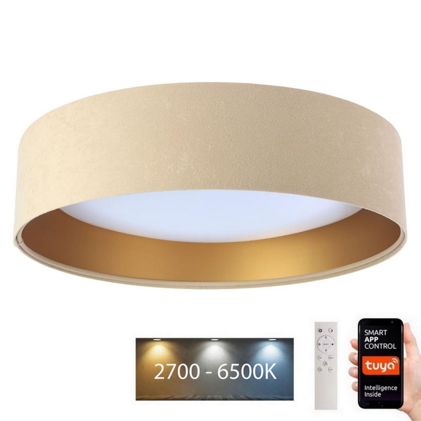 Plafón LED regulable SMART GALAXY LED/36W/230V 55 cm 2700-6500K Wi-Fi Tuya beige/dorado + mando a distancia