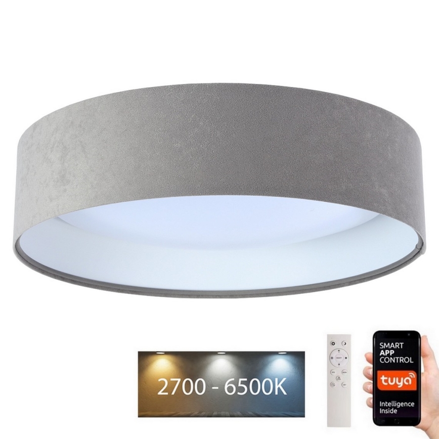 Plafón LED regulable SMART GALAXY LED/36W/230V 55 cm 2700-6500K Wi-Fi Tuya gris/blanco + mando a distancia