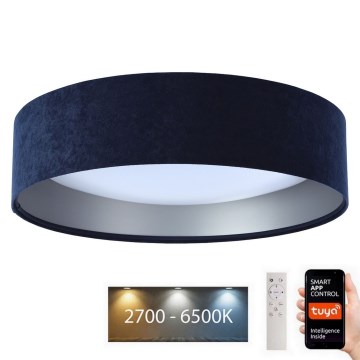 Plafón LED regulable SMART GALAXY LED/36W/230V d. 55 cm 2700-6500K Wi-Fi Tuya azul/plata + mando a distancia