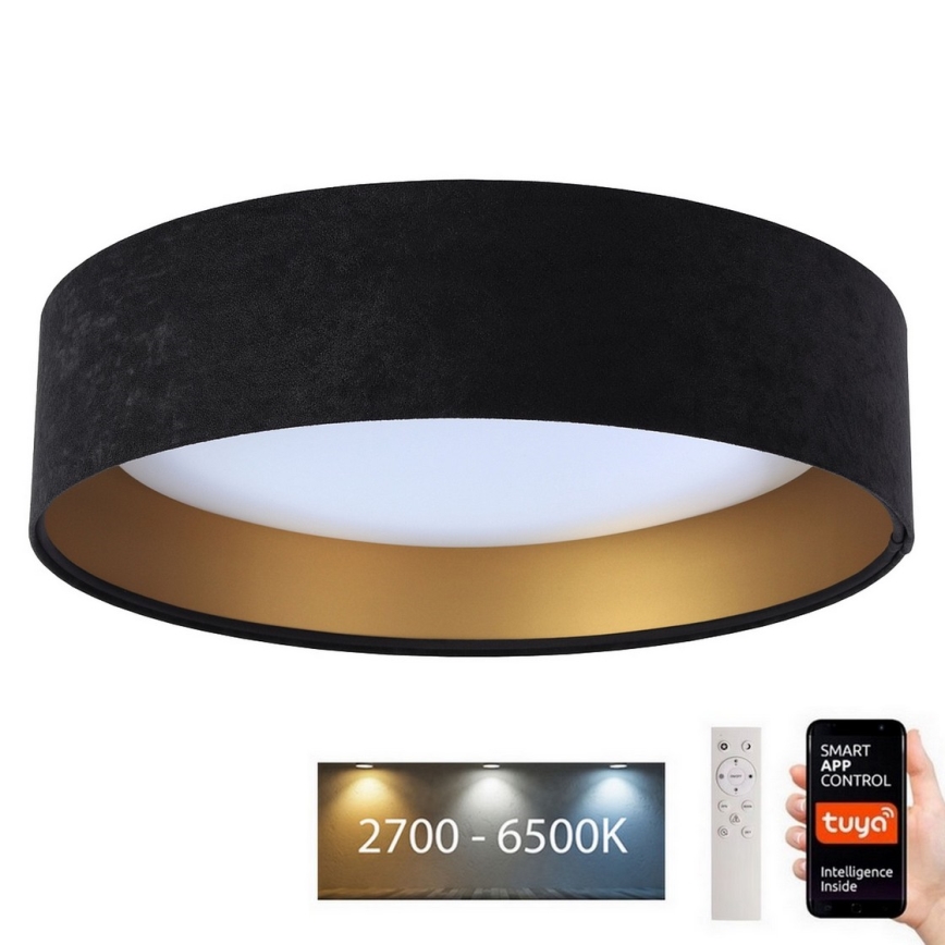 Plafón LED regulable SMART GALAXY LED/36W/230V d. 55 cm 2700-6500K Wi-Fi Tuya negro/dorado + mando a distancia