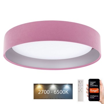 Plafón LED regulable SMART GALAXY LED/36W/230V d. 55 cm 2700-6500K Wi-Fi Tuya rosa/plata + mando a distancia