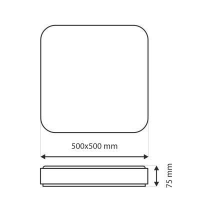 Plafón LED regulable UNA LED/60W/230V 2700-6500K 50x50 cm + control remoto