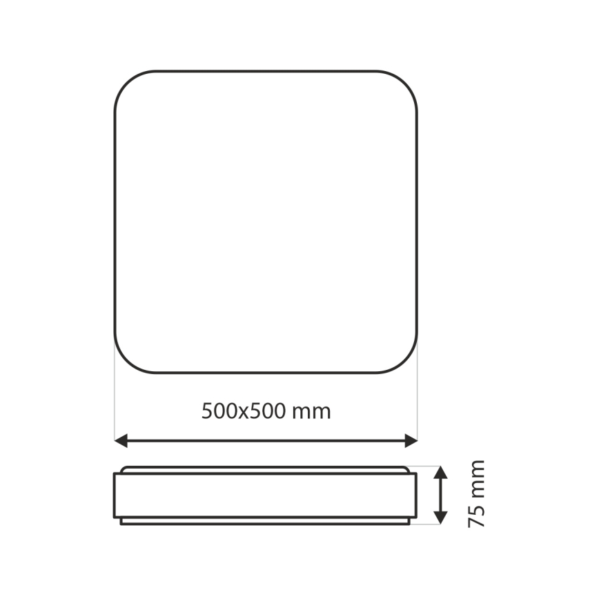 Plafón LED regulable UNA LED/60W/230V 2700-6500K 50x50 cm + control remoto