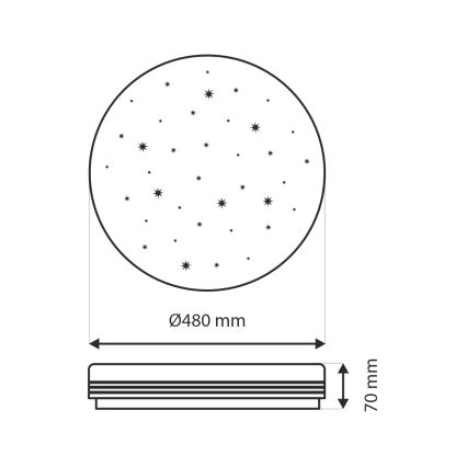 Plafón LED regulable VENTA LED/36W/230V 2700-6500K diá. 48 cm + control remoto