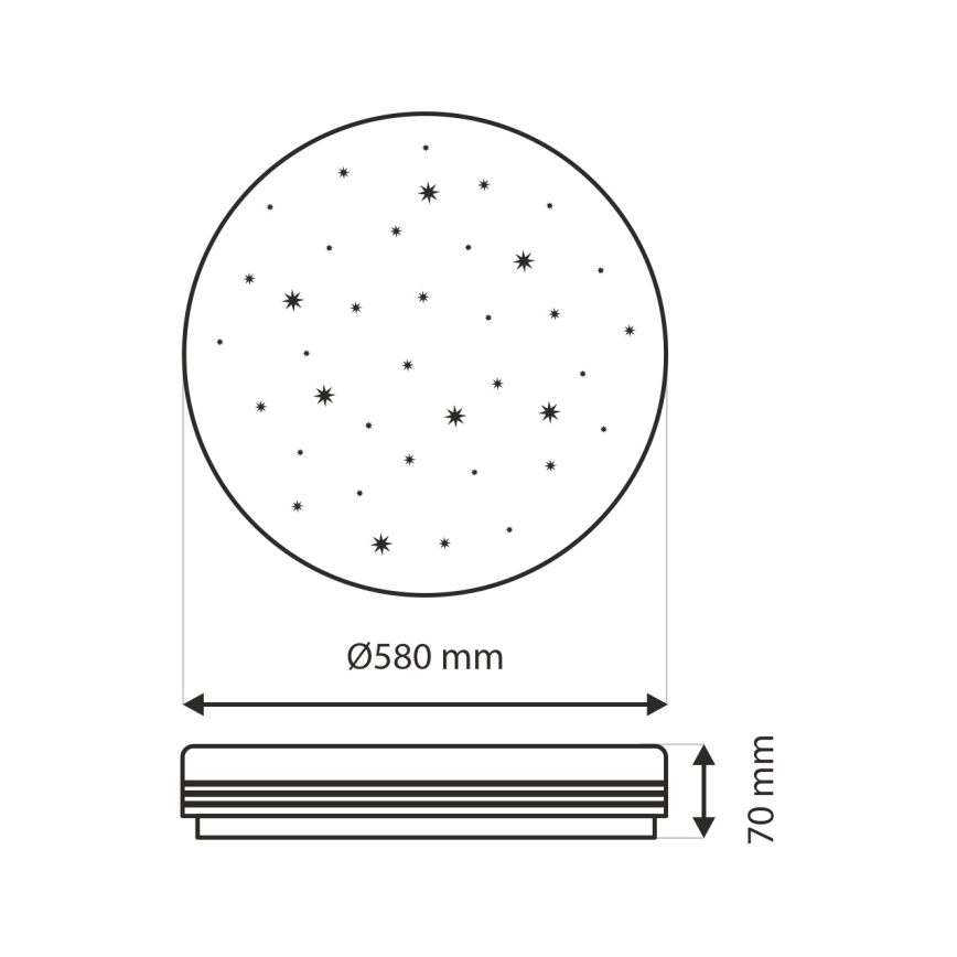 Plafón LED regulable VENTA LED/60W/230V 2700-6500K diá. 58 cm + control remoto