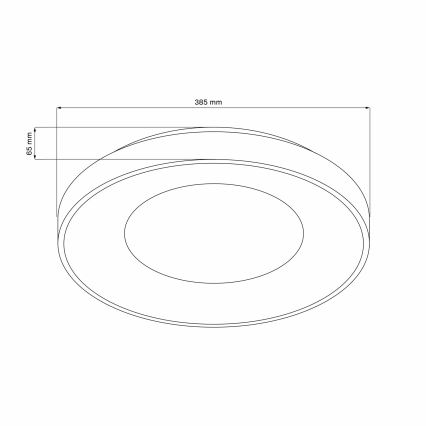Luz de techo LED regulable para baño WITOLD LED/48W/230V diá. 38,5 cm 3000-6000K IP44 +Dálkové mando