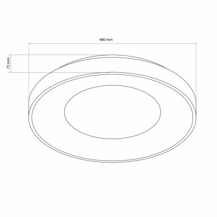 Luz de techo LED regulable para baño WITOLD LED/72W/230V diá. 48 cm 3000-6000K IP44 + control remoto