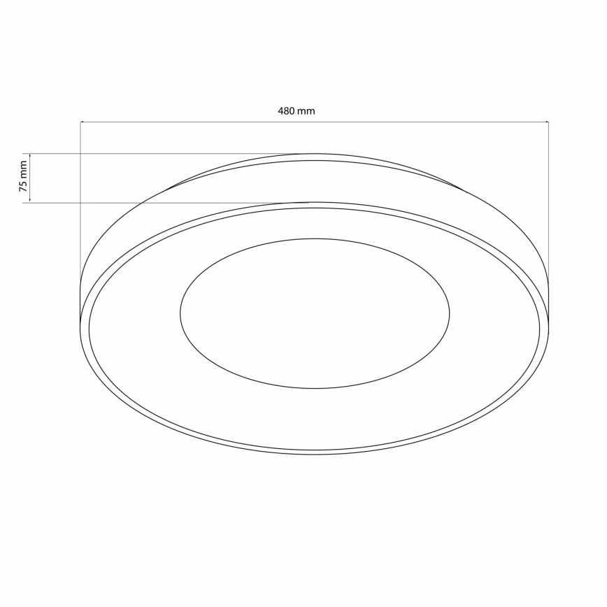 Luz de techo LED regulable para baño WITOLD LED/72W/230V diá. 48 cm 3000-6000K IP44 + control remoto