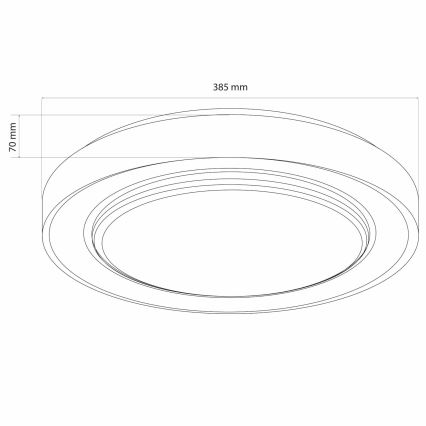 Luz de techo LED regulable para baño ZYGMUNT LED/48W/230V diá. 38,5 cm 3000-6000K IP44 + control remoto