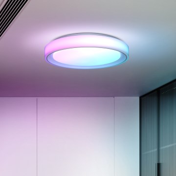 Plafón LED RGB regulable FLOCO LED/30W/230V 3000-6500K + RGB/6W diá. 40cm + control remoto
