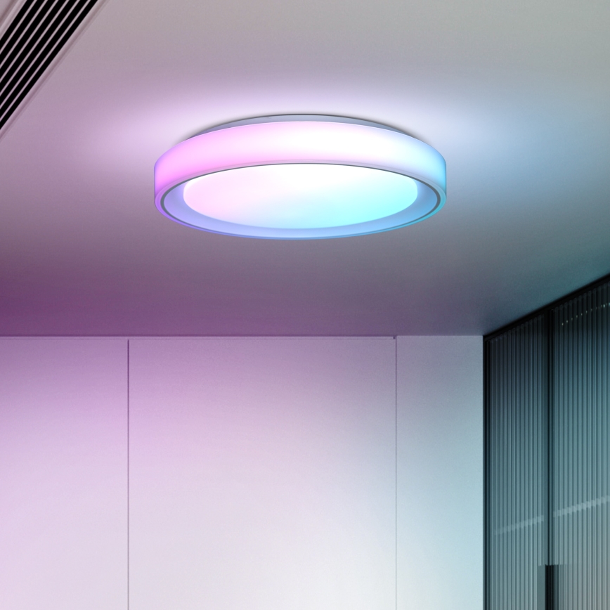 Plafón LED RGB regulable FLOCO LED/30W/230V 3000-6500K + RGB/6W diá. 40cm + control remoto