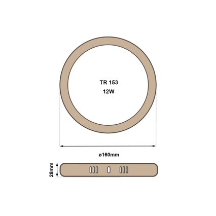 Plafón LED RING LED/12W/230V 4200K diá. 16 cm marrón