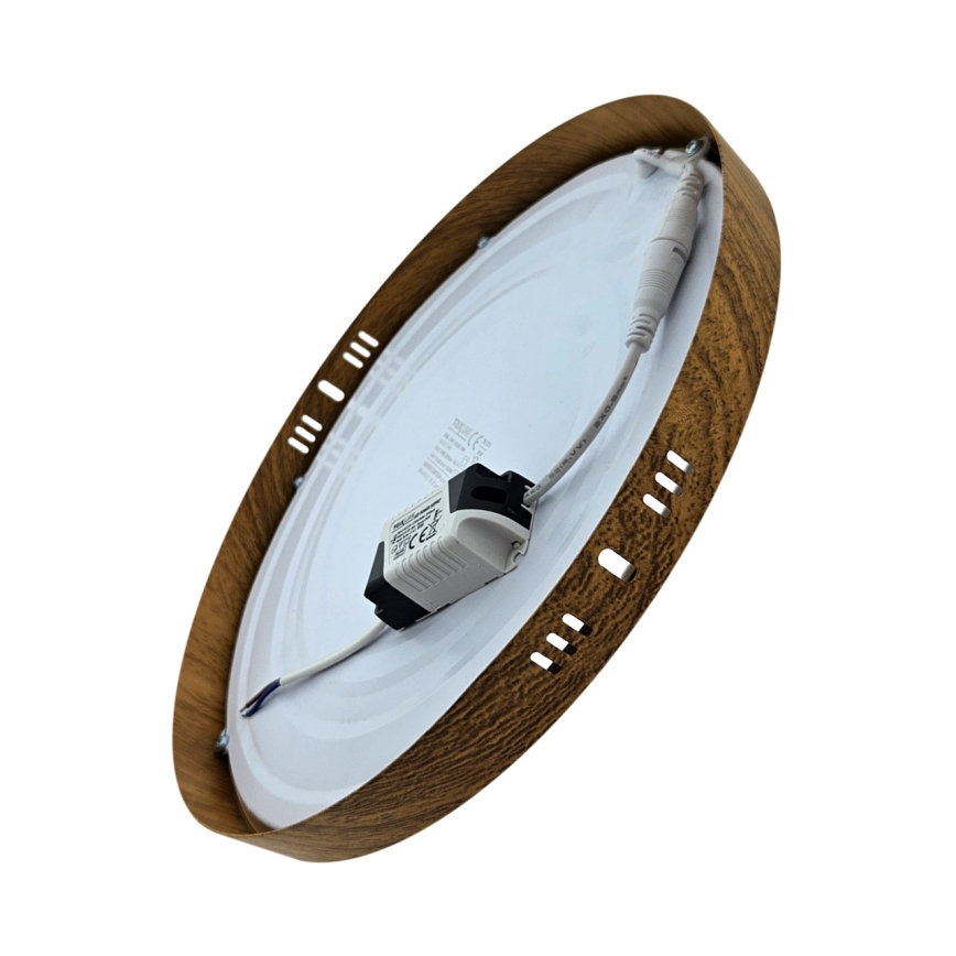 Plafón LED RING LED/24W/230V 4200K diá. 28,5 cm marrón