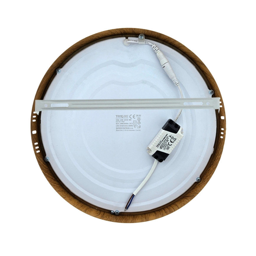 Plafón LED RING LED/24W/230V 4200K diá. 28,5 cm marrón