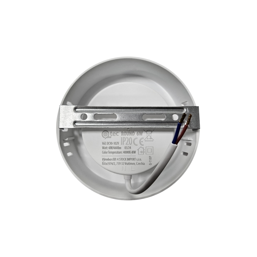 Plafón LED ROUND LED/6W/230V 4000K diá. 12,1 cm blanco