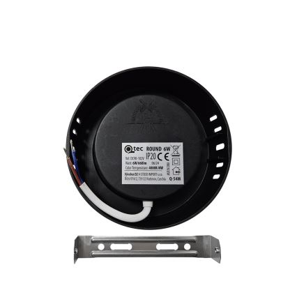 Plafón LED ROUND LED/6W/230V 4000K diá. 12,1 cm negro