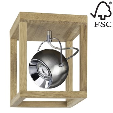 Plafón LED ROY 1xGU10/5W/230V roble mate – Certificado FSC