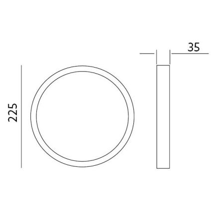 Plafón LED SIGARO CIRCLE LED/24W/230V 4000K IP40