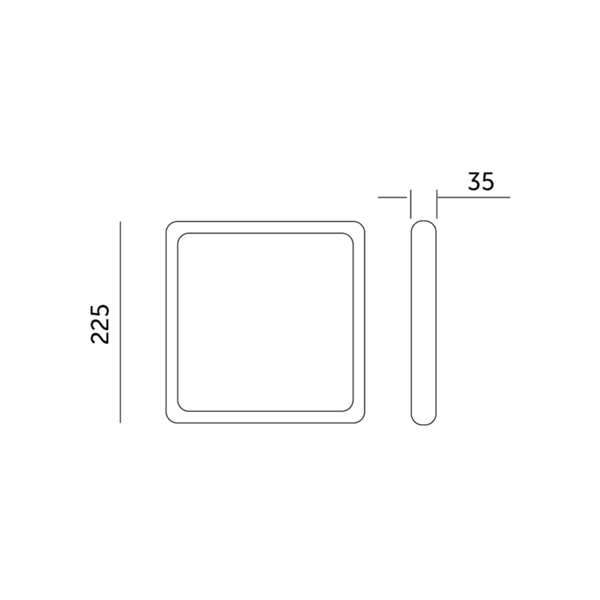 Plafón LED SIGARO SQUARE LED/18W/230V 4000K IP40