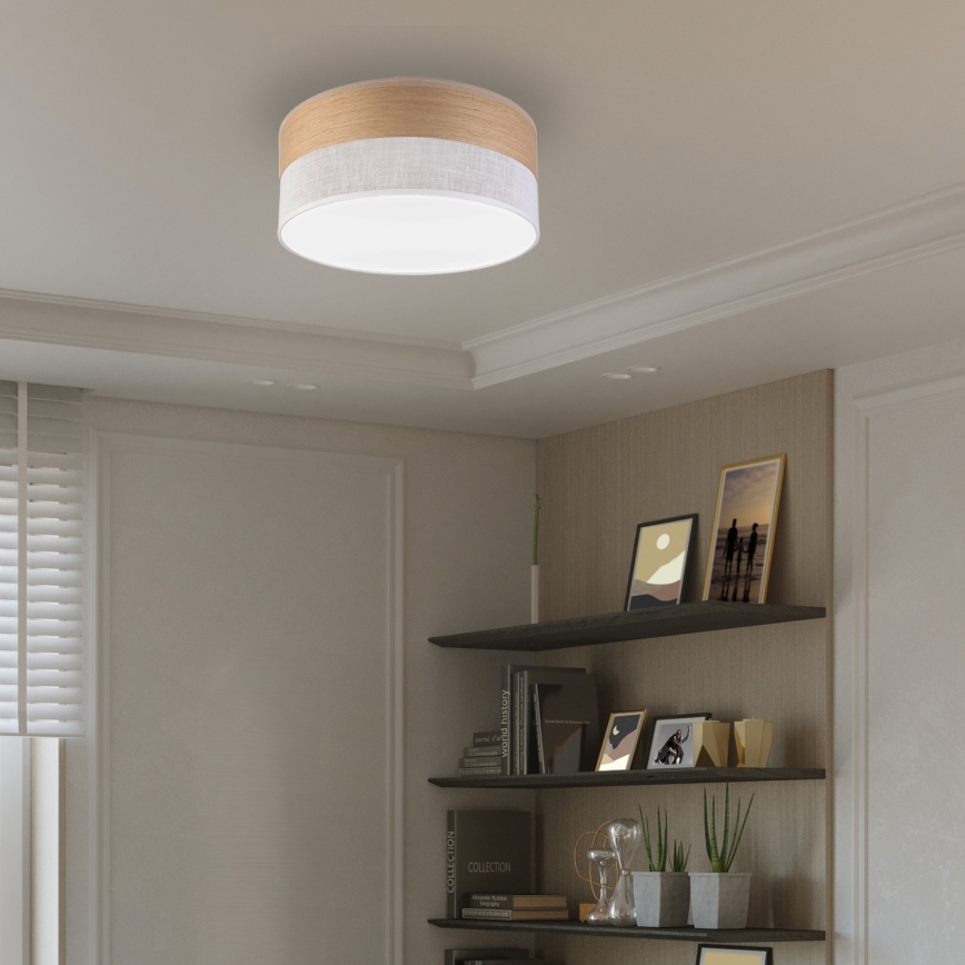Plafón LED SIRJA WOOD LED/20W/230V diá. 35 cm blanco/roble