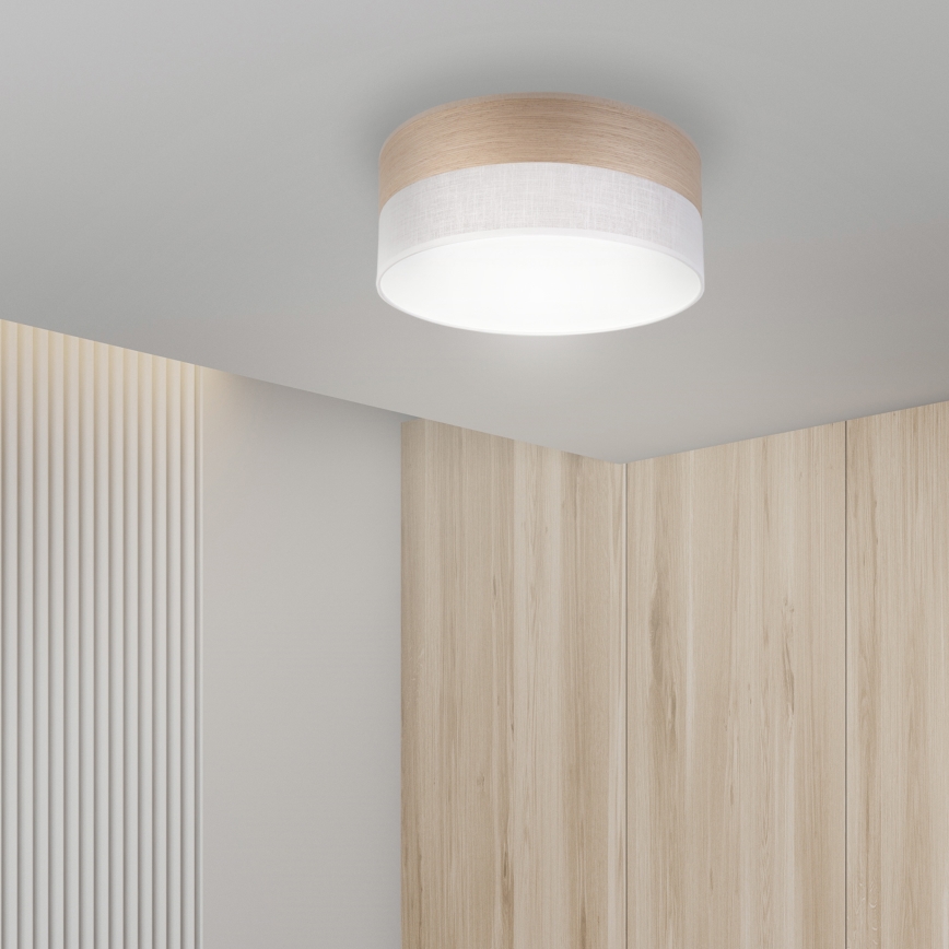 Plafón LED SIRJA WOOD LED/20W/230V diá. 35 cm blanco/roble