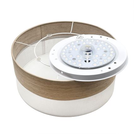 Plafón LED SIRJA WOOD LED/20W/230V diá. 35 cm blanco/roble