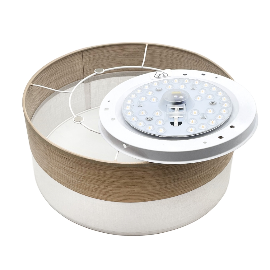 Plafón LED SIRJA WOOD LED/20W/230V diá. 35 cm blanco/roble