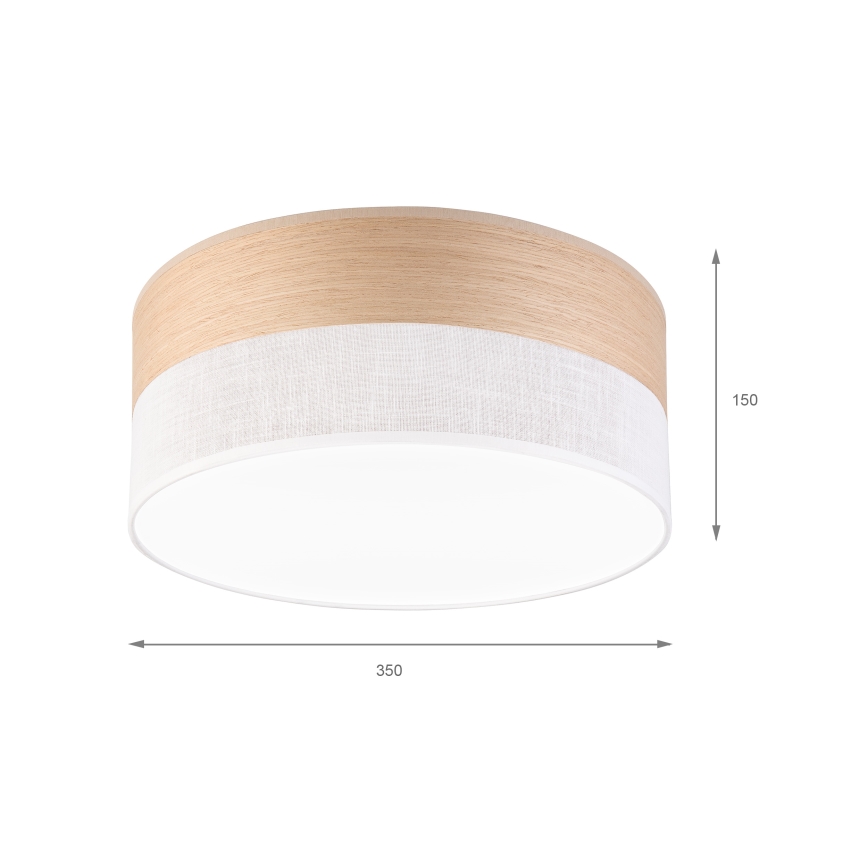 Plafón LED SIRJA WOOD LED/20W/230V diá. 35 cm blanco/roble