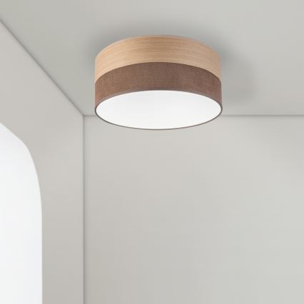Plafón LED SIRJA WOOD LED/20W/230V diá. 35 cm marrón/roble