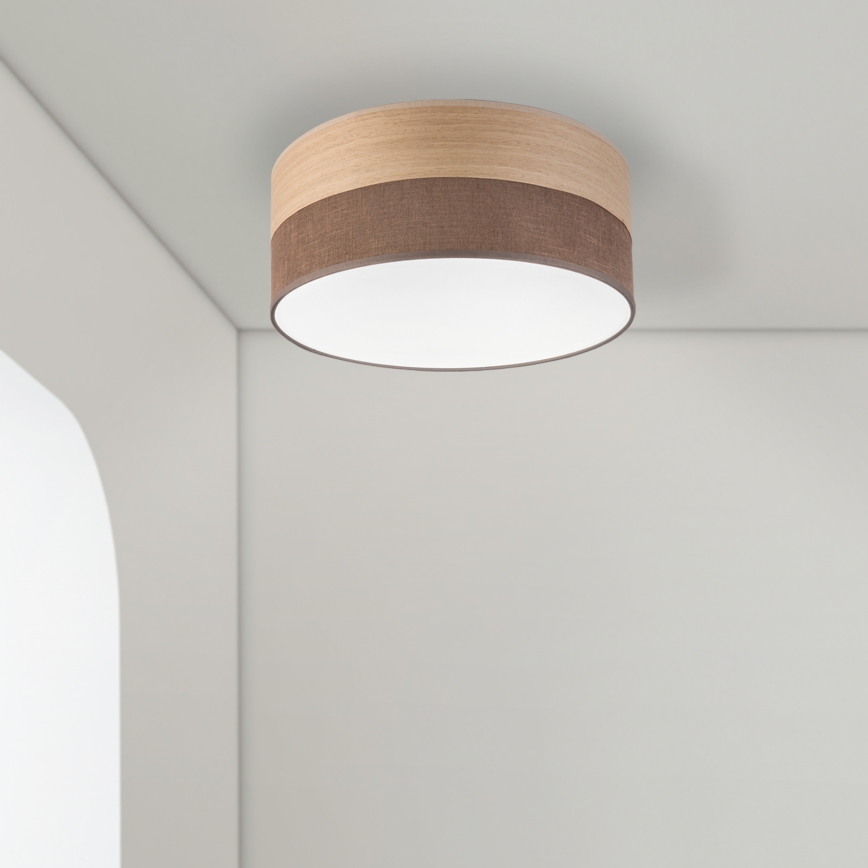 Plafón LED SIRJA WOOD LED/20W/230V diá. 35 cm marrón/roble