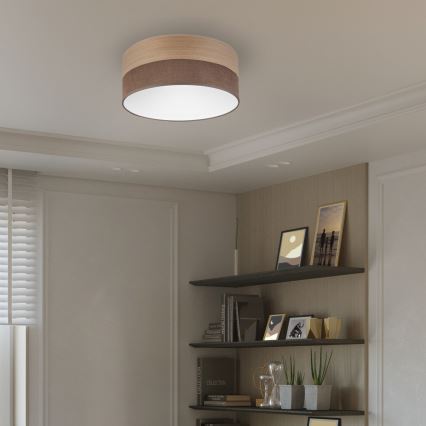 Plafón LED SIRJA WOOD LED/20W/230V diá. 35 cm marrón/roble