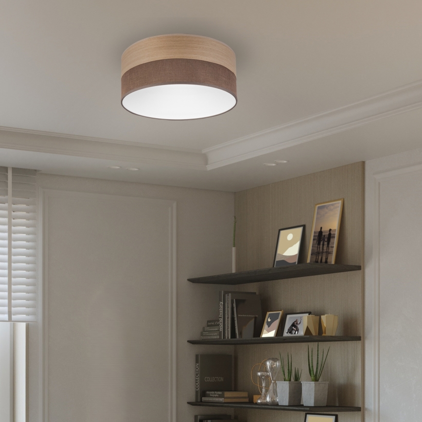 Plafón LED SIRJA WOOD LED/20W/230V diá. 35 cm marrón/roble