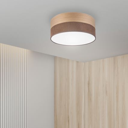Plafón LED SIRJA WOOD LED/20W/230V diá. 35 cm marrón/roble