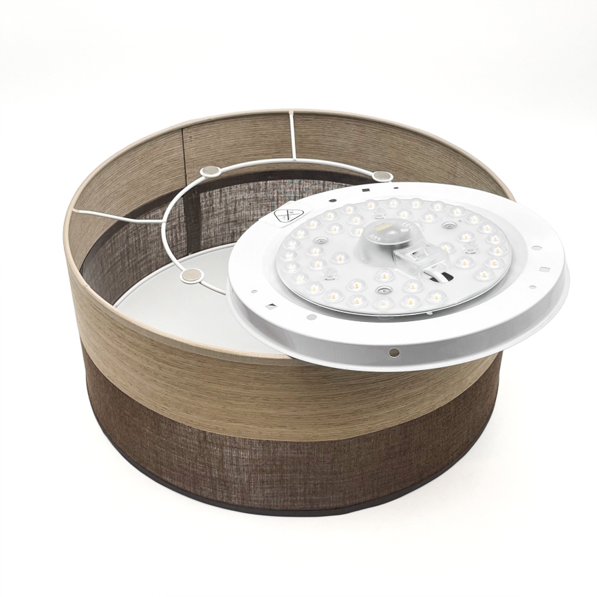 Plafón LED SIRJA WOOD LED/20W/230V diá. 35 cm marrón/roble