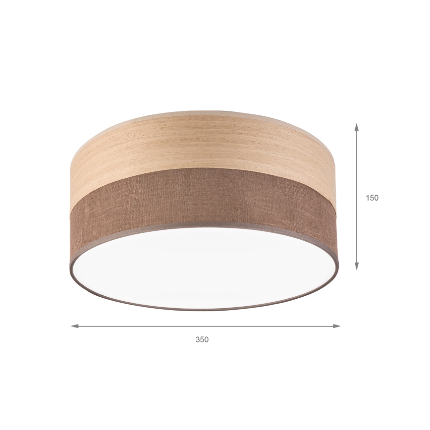 Plafón LED SIRJA WOOD LED/20W/230V diá. 35 cm marrón/roble