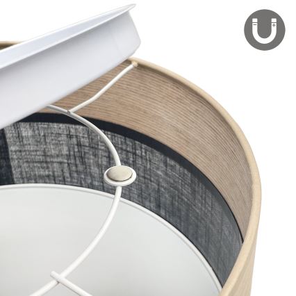 Plafón LED SIRJA WOOD LED/20W/230V diá. 35 cm negro/roble