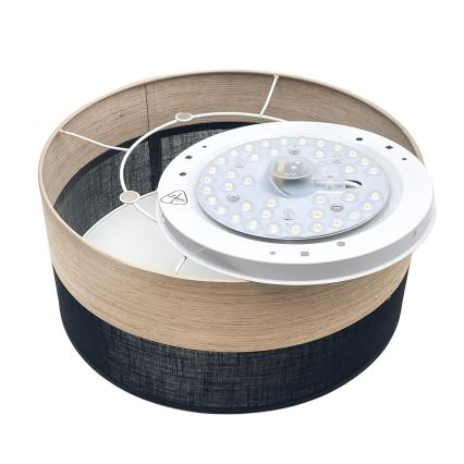 Plafón LED SIRJA WOOD LED/20W/230V diá. 35 cm negro/roble