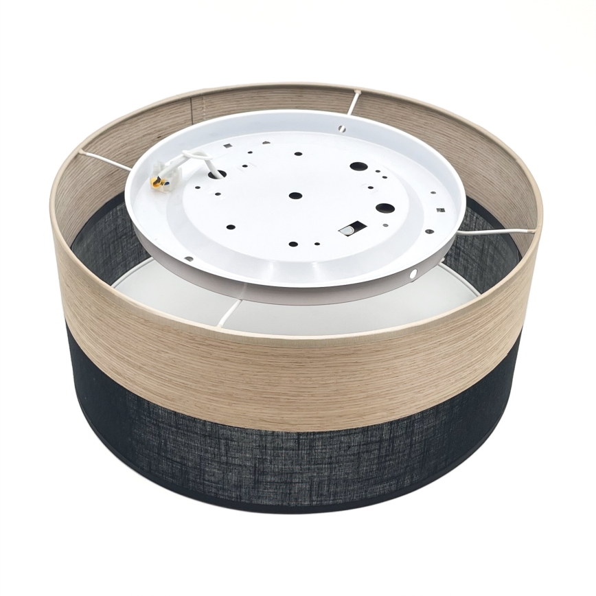 Plafón LED SIRJA WOOD LED/20W/230V diá. 35 cm negro/roble