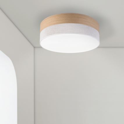 Plafón LED SIRJA WOOD LED/36W/230V diá. 45 cm blanco/roble