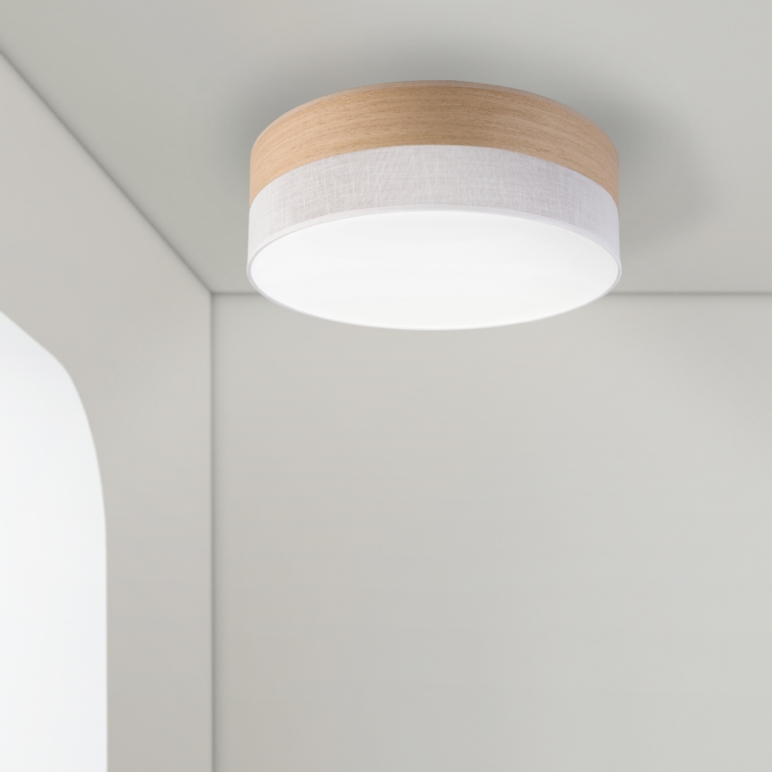 Plafón LED SIRJA WOOD LED/36W/230V diá. 45 cm blanco/roble