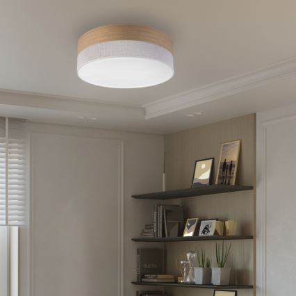 Plafón LED SIRJA WOOD LED/36W/230V diá. 45 cm blanco/roble
