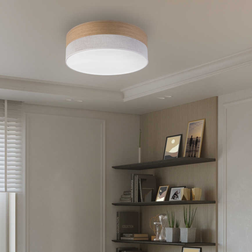 Plafón LED SIRJA WOOD LED/36W/230V diá. 45 cm blanco/roble